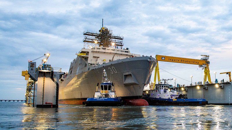 В США спустили на воду первый десантный корабль типа Сан-Антонио в новой версии