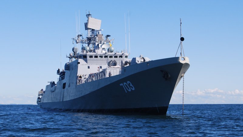 Фрегат ВМС Индии "Tarkash", построенный на калининградском заводе "Янтарь" Фрегат ВМС Индии "Tarkash", построенный на калининградском заводе "Янтарь"
