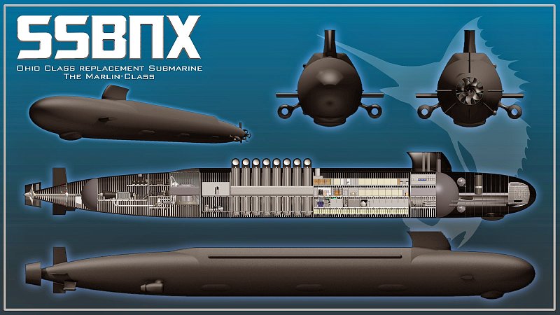 Предполагаемый облик подводной лодки класса "Колумбия", SSBN(X)